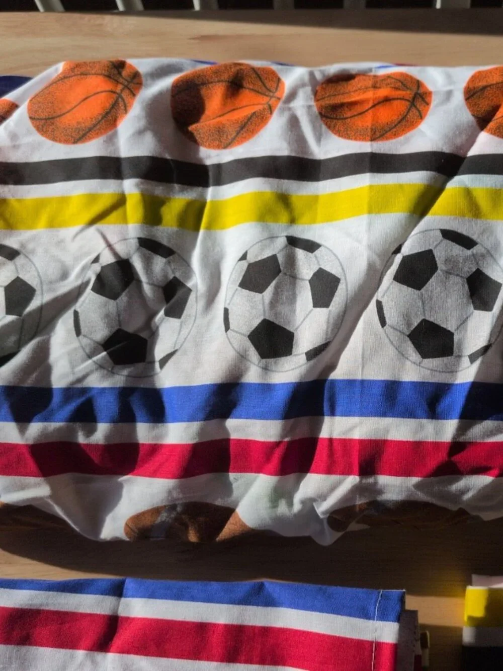 Vintage Sports Twin Sheet Set Football Baseball Basketball Soccer Cotton Blend